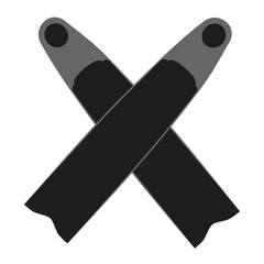 płetwy do freedivingu, ilustracja wektorowa przedstawiająca płetwy, freediving, nurkowanie, symbol © jumper