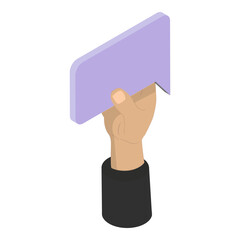 3D Isometric Flat Vector Set of Speech Bubbles, Information Sharing. Item 2