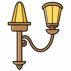 Wall Sconce Vector Art Illustration