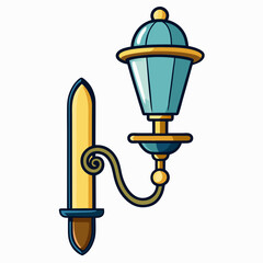 Wall Sconce Vector Art Illustration