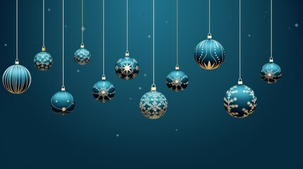 Christmas card with hanging colorful balls 
