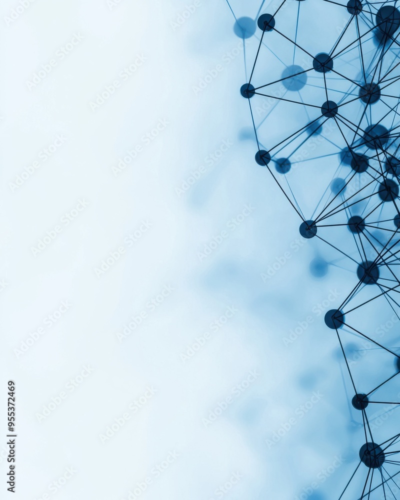 Aufkleber abstract network background featuring blue nodes and interconnected lines, suitable for technology a