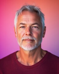 Obraz premium Portrait of a distinguished mature man with gray hair and beard