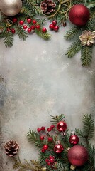 Christmas background with christmas elements frame