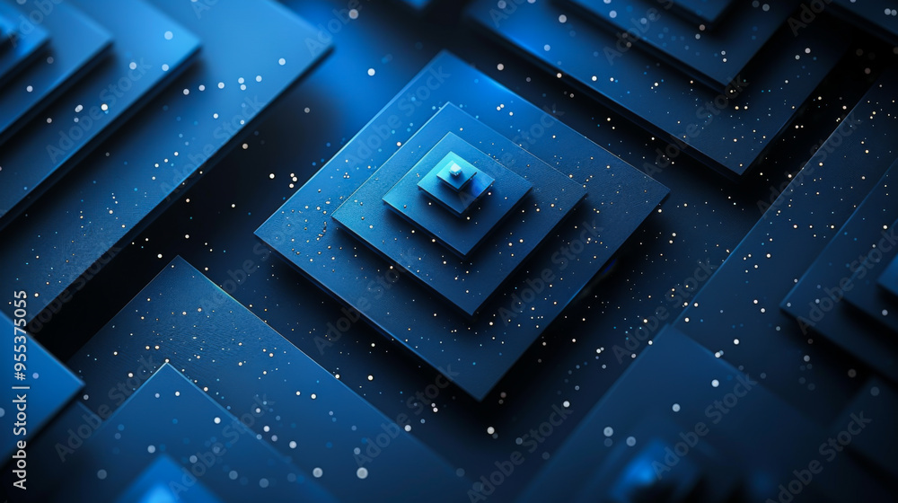 Poster dark blue background with geometric shapes. gradient colors in diagonal lines. abstract background. 