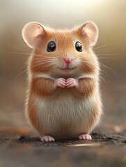 super cute hamster full body view