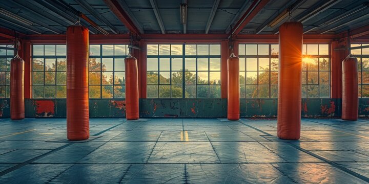 Boxing Gym with Sunset View