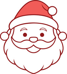 funny Santa Claus cartoon line art