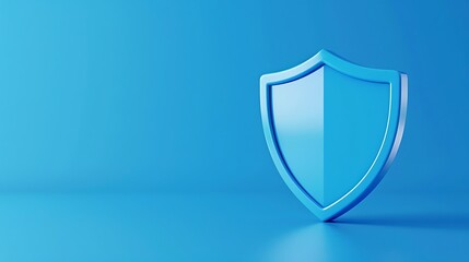 Blue shield symbol on blue background representing security, protection, and safety. Ideal for cybersecurity and data protection concepts.
