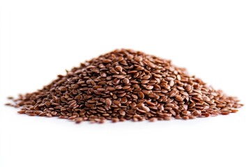 Obraz premium Pile of flax seeds, perfect for your healthy food photography. These seeds are rich in fiber and omega-3 fatty acids, making them a great addition to your diet.