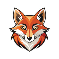 Fox head color vector illustration design