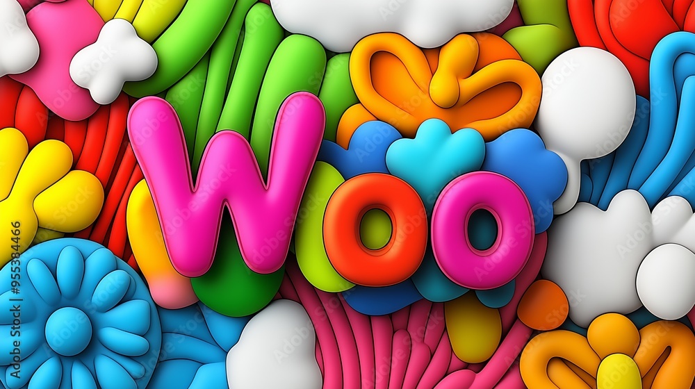 Poster a colorful image of letters that spell out the word 