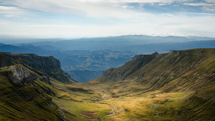 Panoramic view of the mountains in the Bucegi, Romania