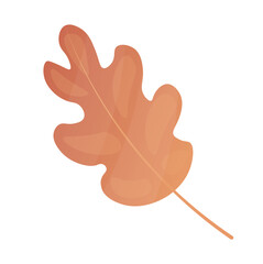Obraz premium This image showcases a bright orange autumn leaf with detailed veins and crisp edges presented in a soft gradient shading flat vector illustration style