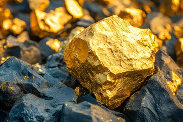 lump of gold ore from gold mine texture background