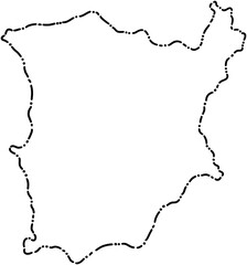 dash line doodle freehand drawing of samui island map.