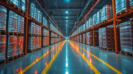 Steel factory warehouse displayed aluminum profile for window, door, bathroom box