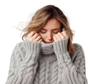 PNG Sweater portrait sleeve face.