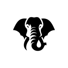 Elephant head Logo Iconic Silhouette Art