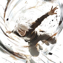 Anime hero with sword