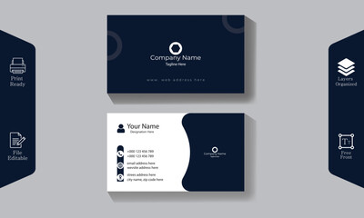 Blue and white business card with clean lines card that reflects your professionalism.