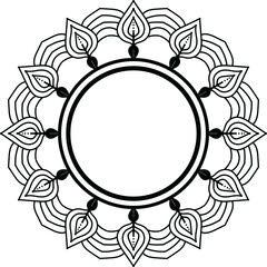 Mandala design, Mandala Line Illustration, Black color Mandala