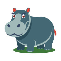 Fototapeta premium Hippopotamus color vector illustration style design