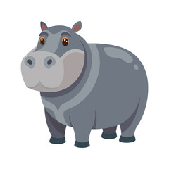 Fototapeta premium Hippopotamus color vector illustration style design