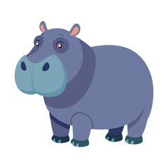 Fototapeta premium Hippopotamus color vector illustration style design