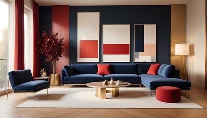 Photo interior modern design room 3d illustration