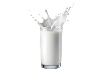 Fresh milk on transparent background.