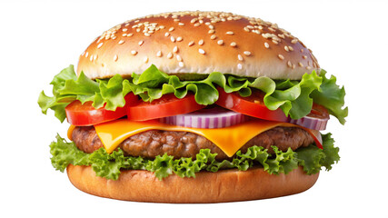 Hamburger on transparent background.