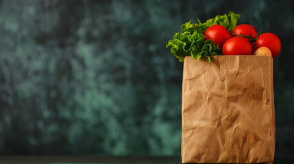 Box Food For Poor. Food Bank Donation Concept.