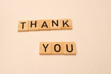 thank you in wooden letters