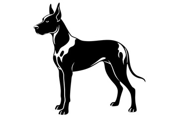 Great Dane Vector Illustration - Majestic Giant Dog Breed Clipart