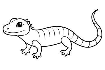 Cute Lizard Vector Art on White Background