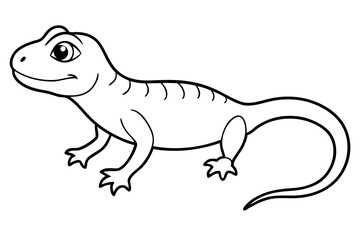 Cute Lizard Vector Art on White Background