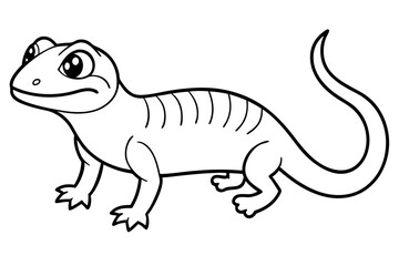 Cute Lizard Vector Art on White Background