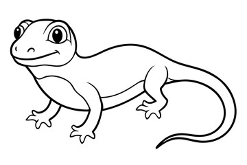 Cute Lizard Vector Art on White Background