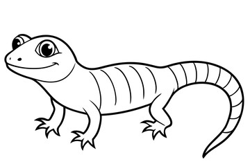 Cute Lizard Vector Art on White Background