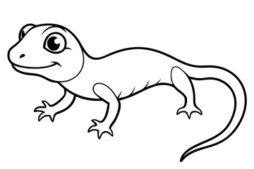 Cute Lizard Vector Art on White Background