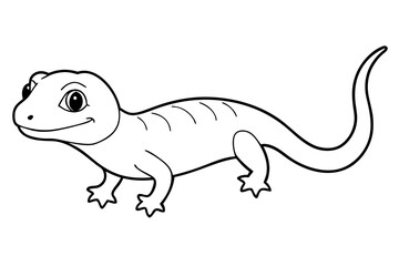 Cute Lizard Vector Art on White Background