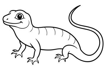 Cute Lizard Vector Art on White Background