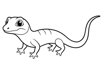 Cute Lizard Vector Art on White Background
