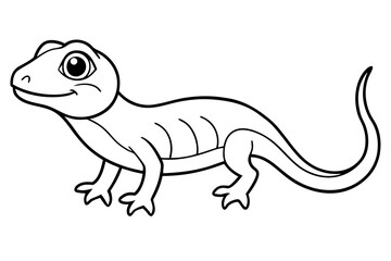 Cute Lizard Vector Art on White Background