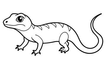 Cute Lizard Vector Art on White Background