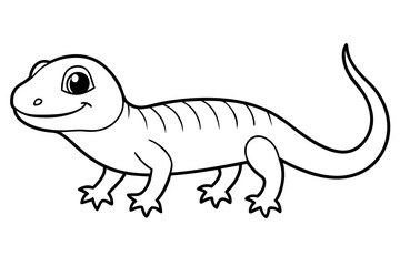 Cute Lizard Vector Art on White Background