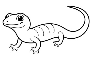 Cute Lizard Vector Art on White Background