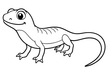 Cute Lizard Vector Art on White Background