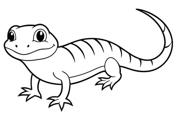 Cute Lizard Vector Art on White Background